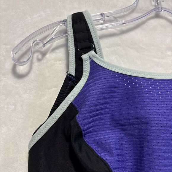 Glamorise 9166 Custom Control Black Purple High Impact Sports Bra Size 34DD - Picture 2 of 16